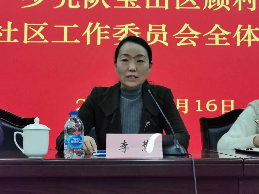 宝山区团区委副书记,区少工委主任冯群,顾村镇副镇长钱婷,副镇长顾欣